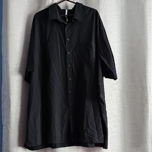 Blue Sky Chic Black Button-Up Shirt Dress